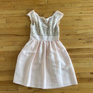 Eliza J Lace and Faille dress 4